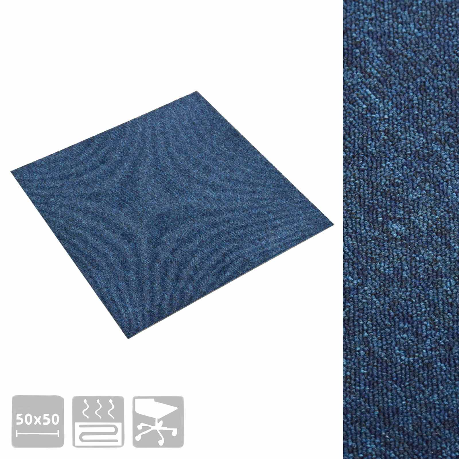 Tapijt 20 pcs Donkerblauw 50 x 50 cm 100% Polypropyleen