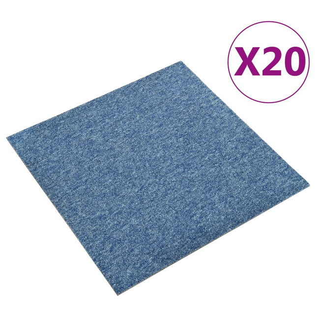 Tapijttegels 20 st 5 m² 50x50 cm blauw Blauw