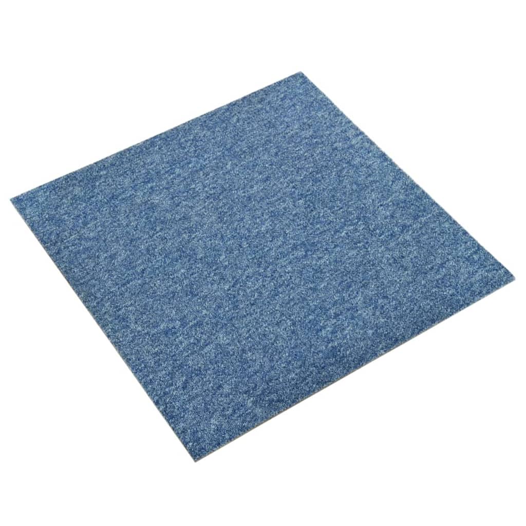 Tapijttegels 20 st 5 m² 50x50 cm blauw Blauw