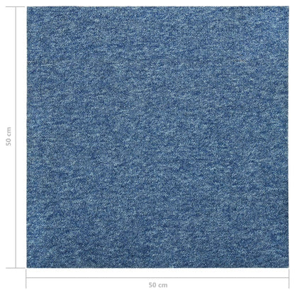 Tapijttegels 20 st 5 m² 50x50 cm blauw Blauw