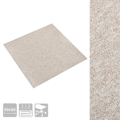 Tapijttegels 20 st 5 m² 50x50 cm lichtbeige Lichtbeige
