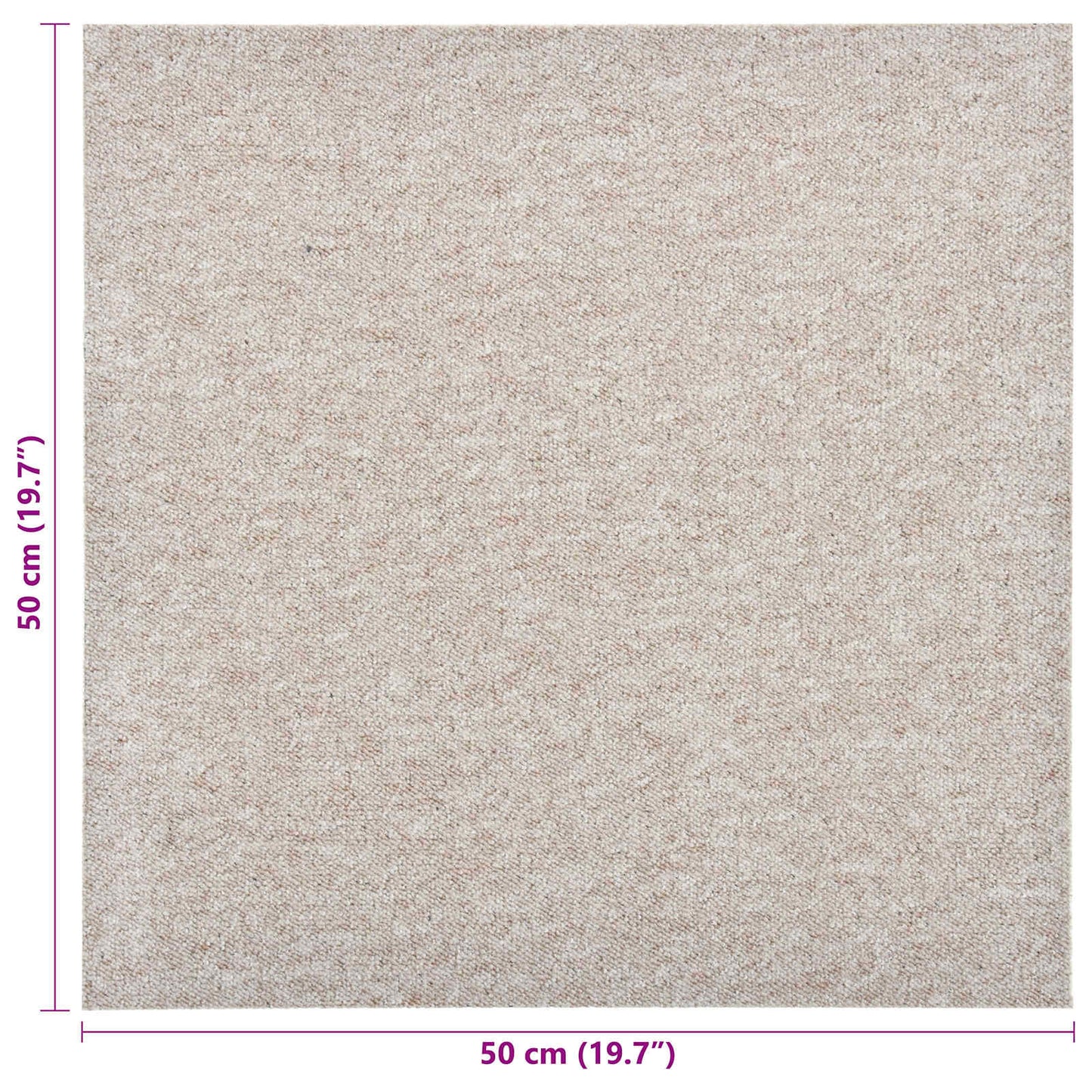 Tapijt 20 pcs Licht Beige 50 x 50 cm 100% Polypropyleen