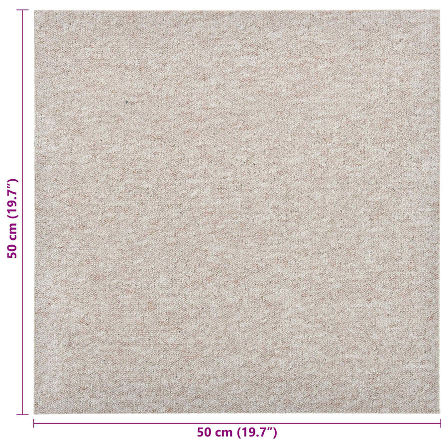Tapijt 20 pcs Licht Beige 50 x 50 cm 100% Polypropyleen