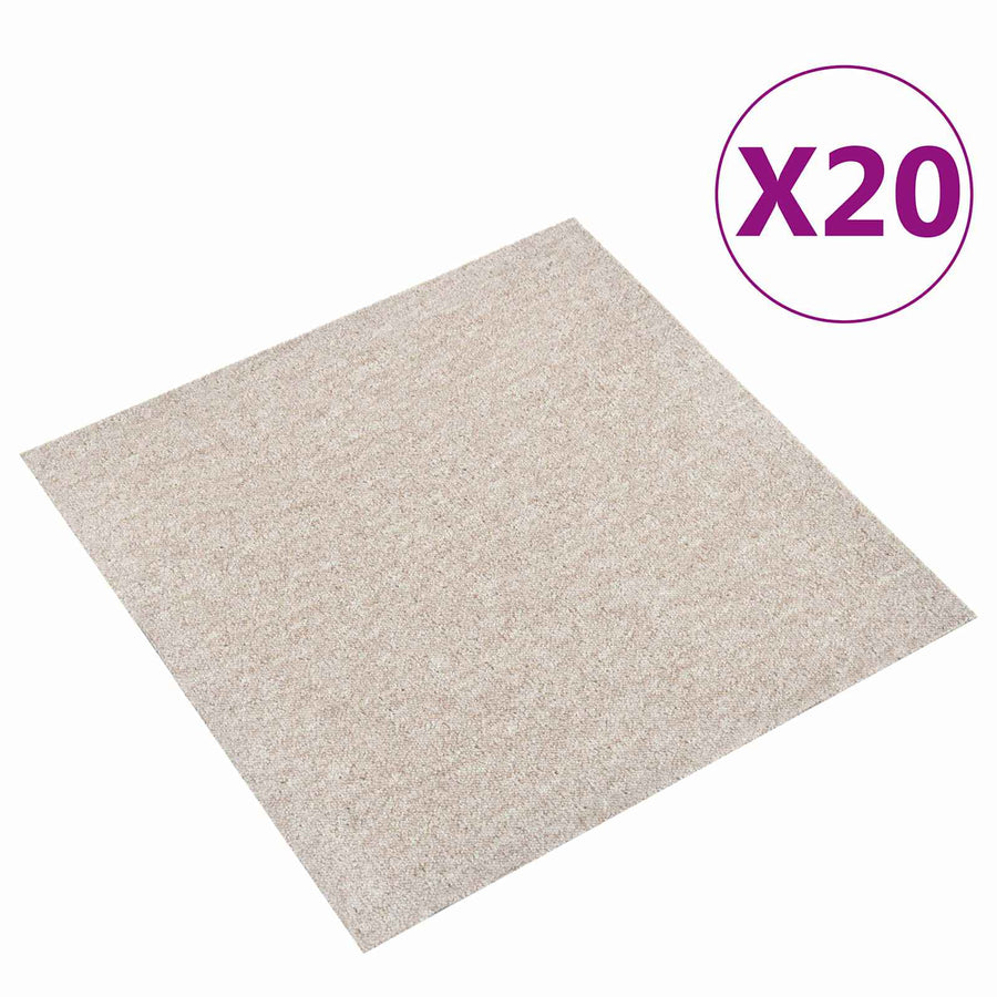 Tapijt 20 pcs Licht Beige 50 x 50 cm 100% Polypropyleen