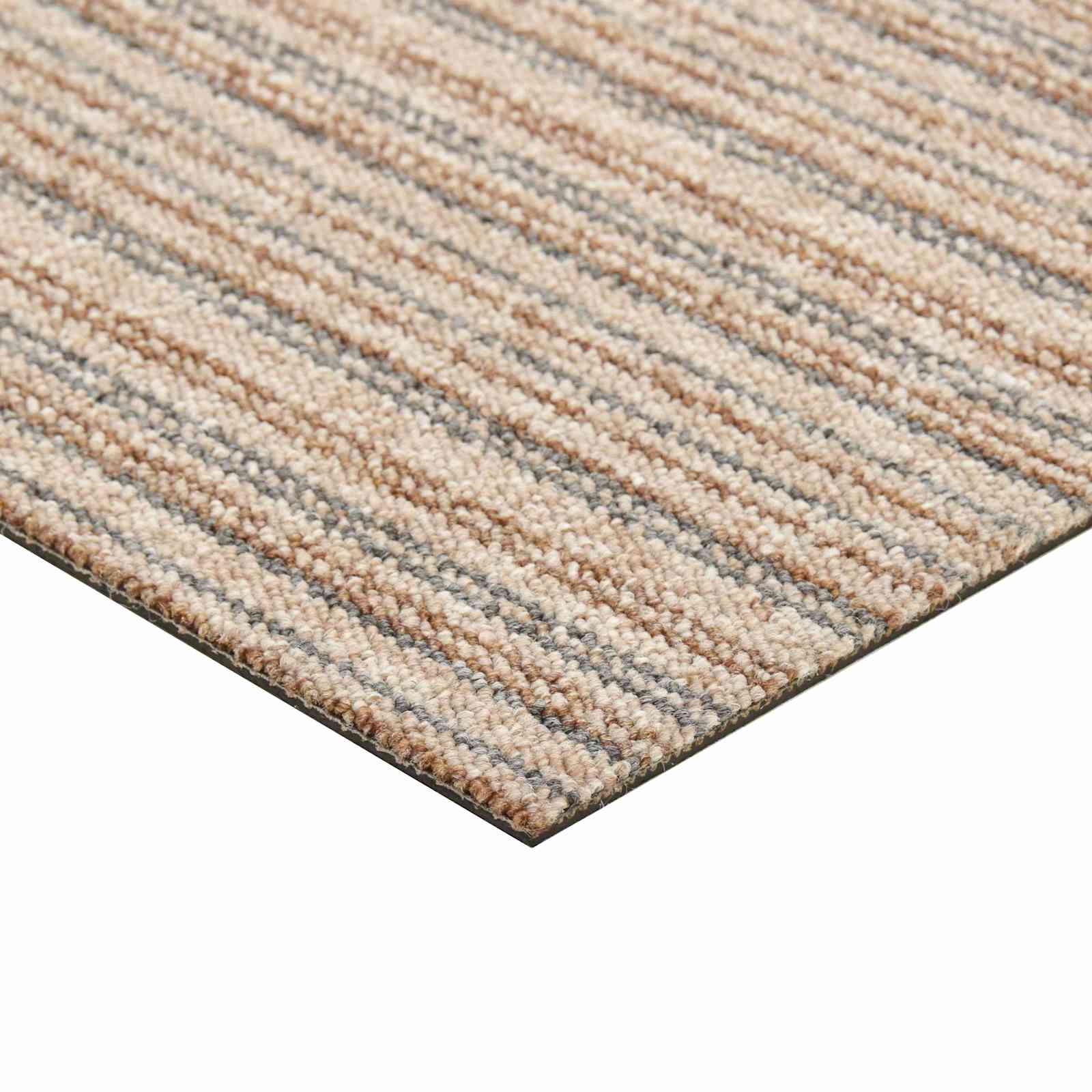 Tapijt 20 pcs Gestreept Beige 50 x 50 cm 100% Polypropyleen