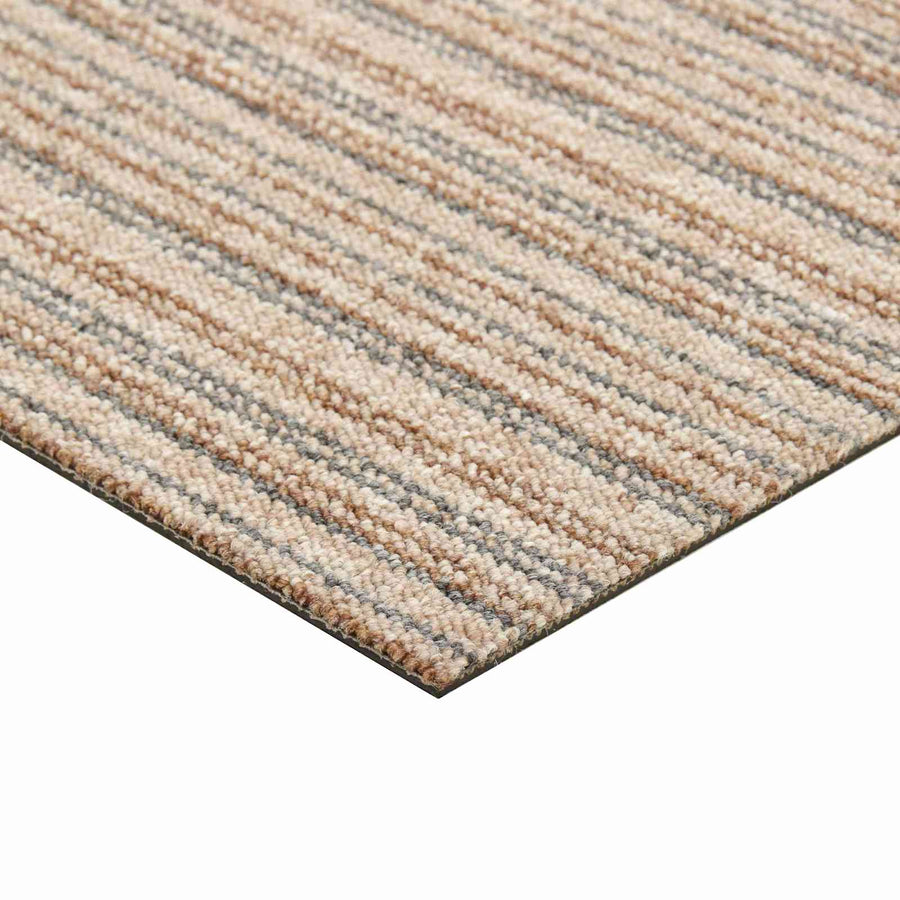 Tapijt 20 pcs Gestreept Beige 50 x 50 cm 100% Polypropyleen