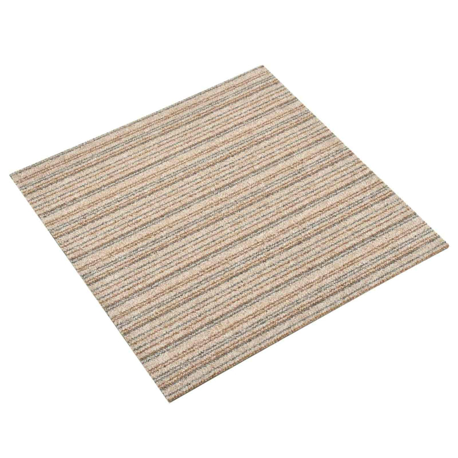 Tapijt 20 pcs Gestreept Beige 50 x 50 cm 100% Polypropyleen