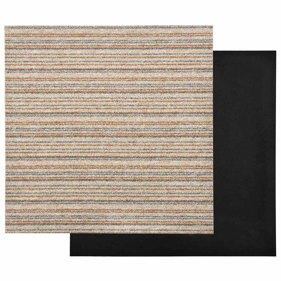 Tapijt 20 pcs Gestreept Beige 50 x 50 cm 100% Polypropyleen