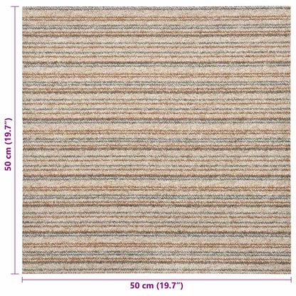 Tapijt 20 pcs Gestreept Beige 50 x 50 cm 100% Polypropyleen