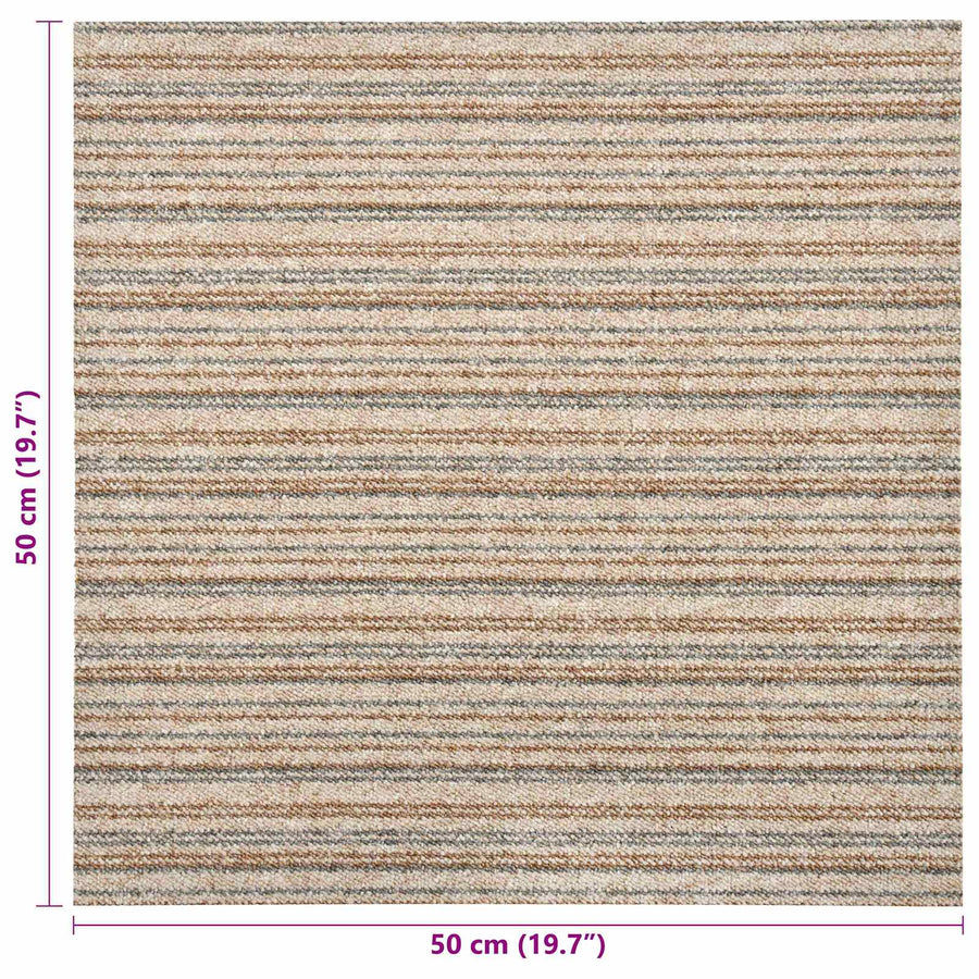 Tapijt 20 pcs Gestreept Beige 50 x 50 cm 100% Polypropyleen