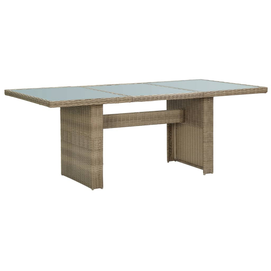 Tuintafel 200X00X74 Cm Glas En Poly Rattan Bruin brown and transparent