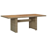 Tuintafel 200x100x74 cm poly rattan acaciahout