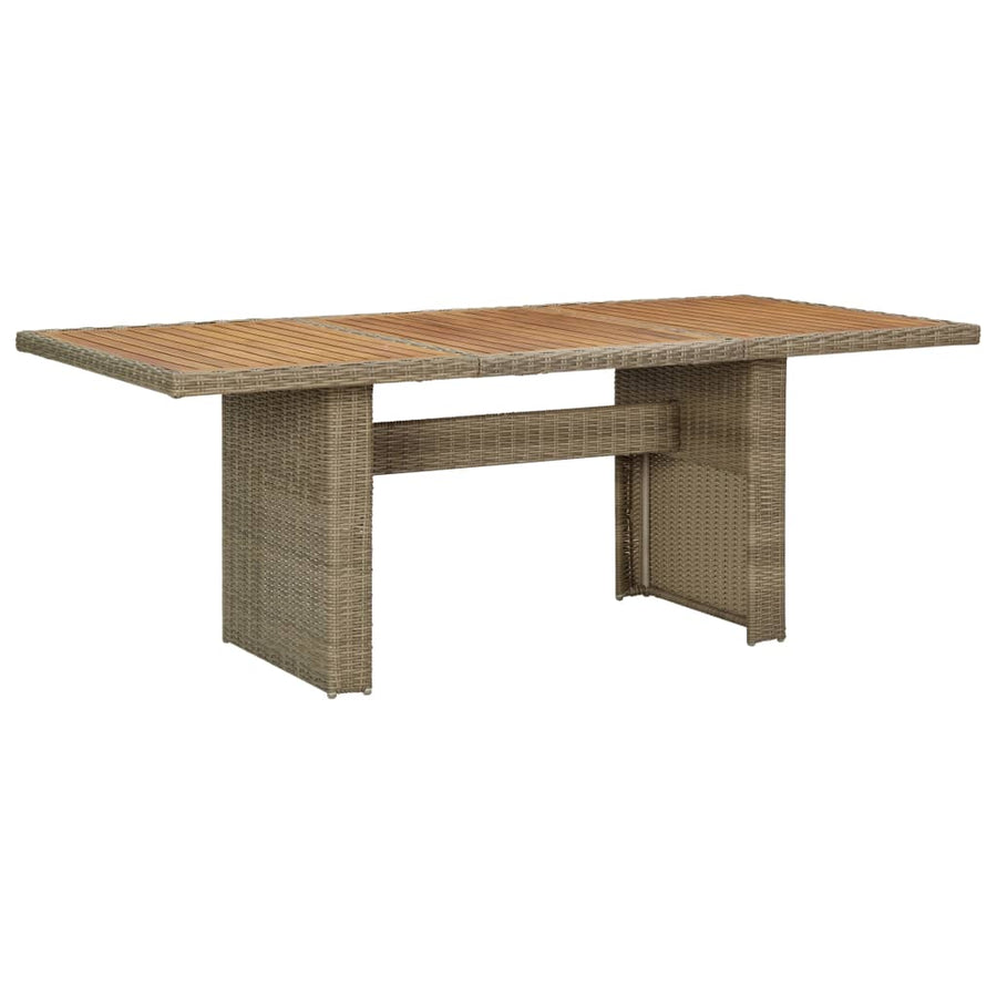 Tuintafel 200X00X74 Cm Poly Rattan Bruin