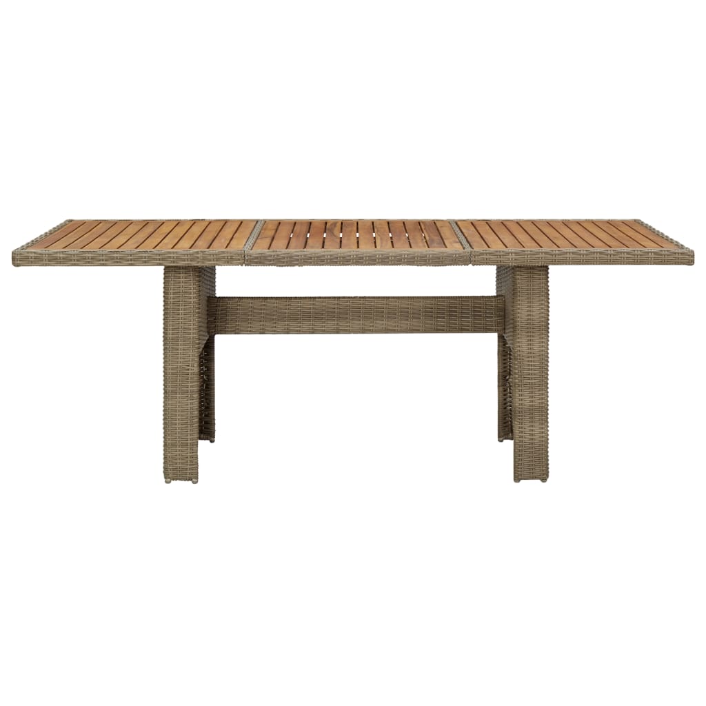 Tuintafel 200X00X74 Cm Poly Rattan Bruin
