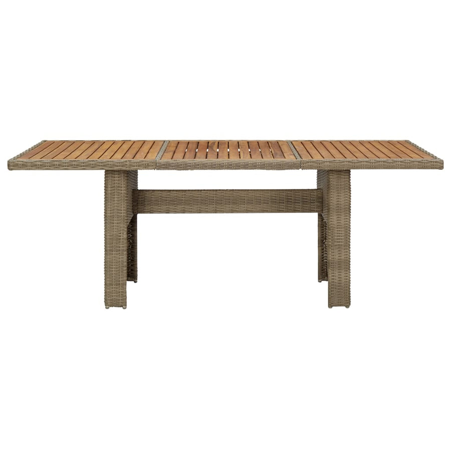 Tuintafel 200X00X74 Cm Poly Rattan Bruin