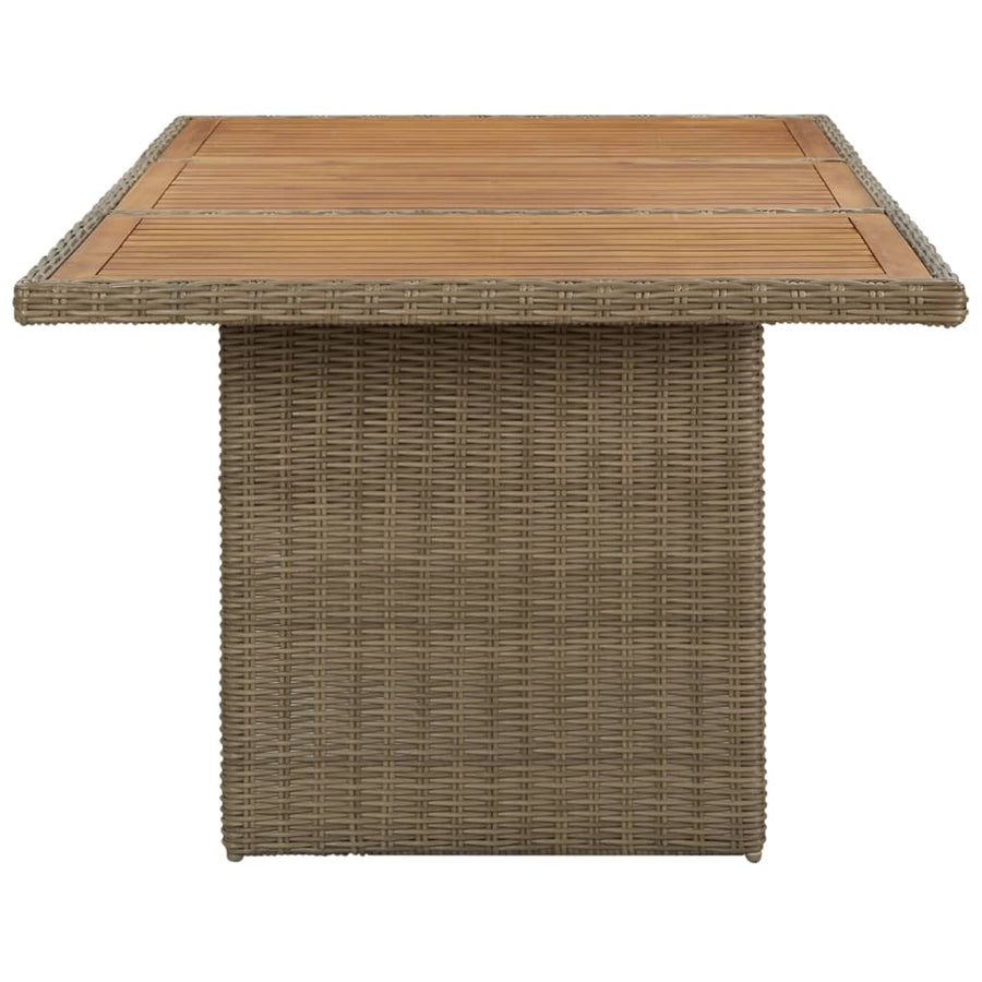 Tuintafel 200X00X74 Cm Poly Rattan Bruin