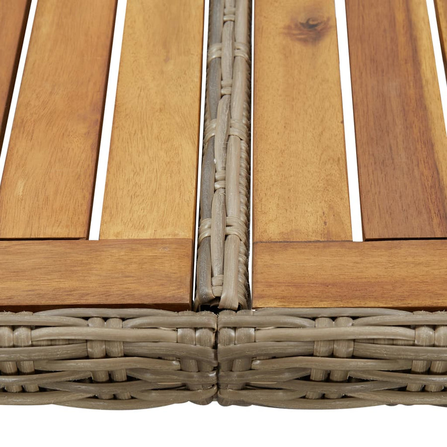 Tuintafel 200X00X74 Cm Poly Rattan Bruin
