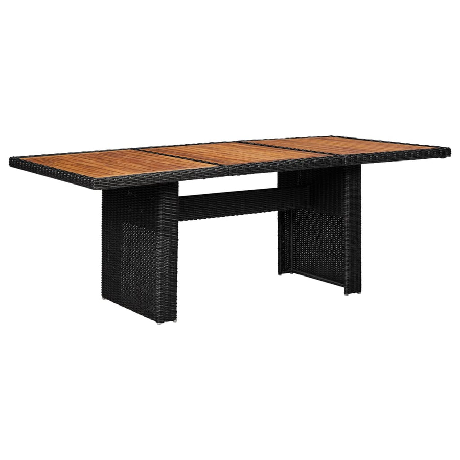 Tuintafel 200X100X74 Cm Poly Rattan Zwart en bruin