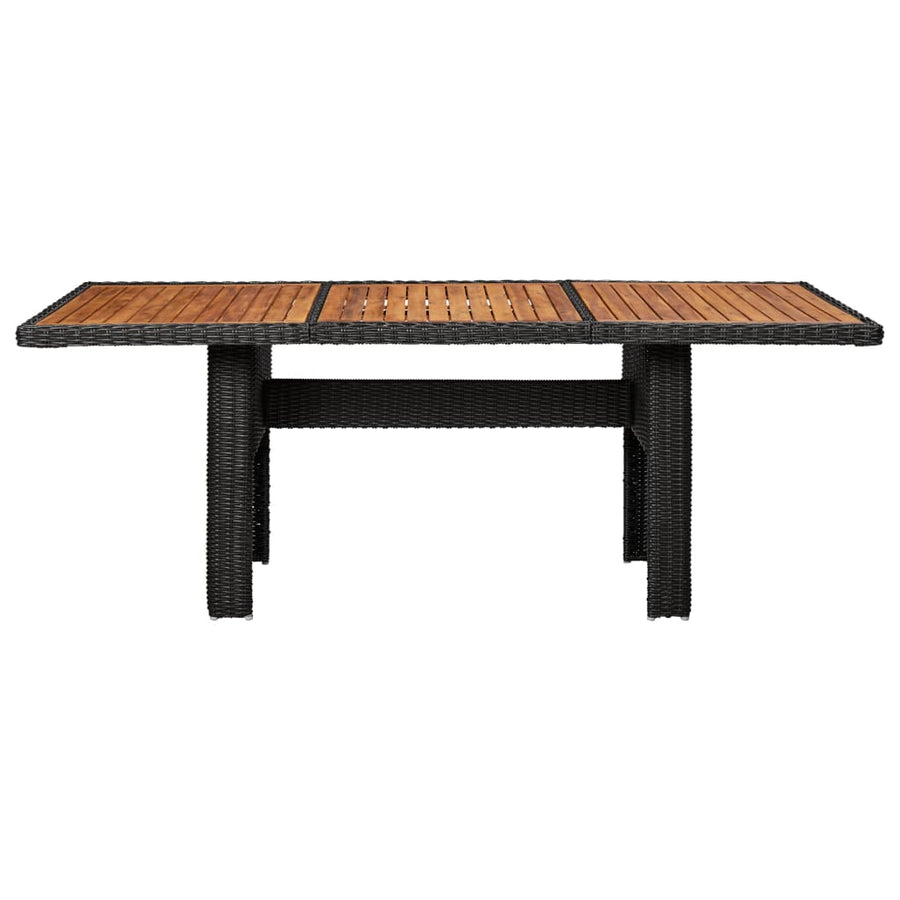 Tuintafel 200X100X74 Cm Poly Rattan Zwart en bruin