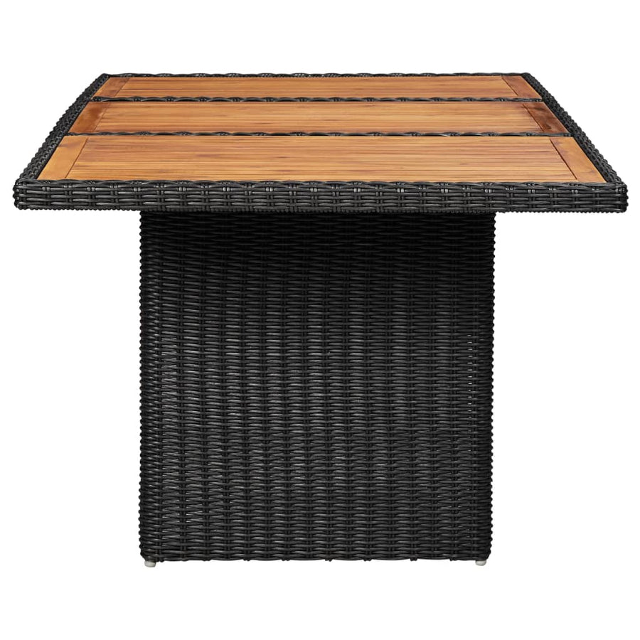 Tuintafel 200X100X74 Cm Poly Rattan Zwart en bruin