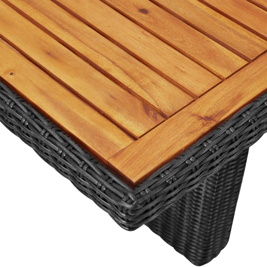 Tuintafel 200X100X74 Cm Poly Rattan Zwart en bruin