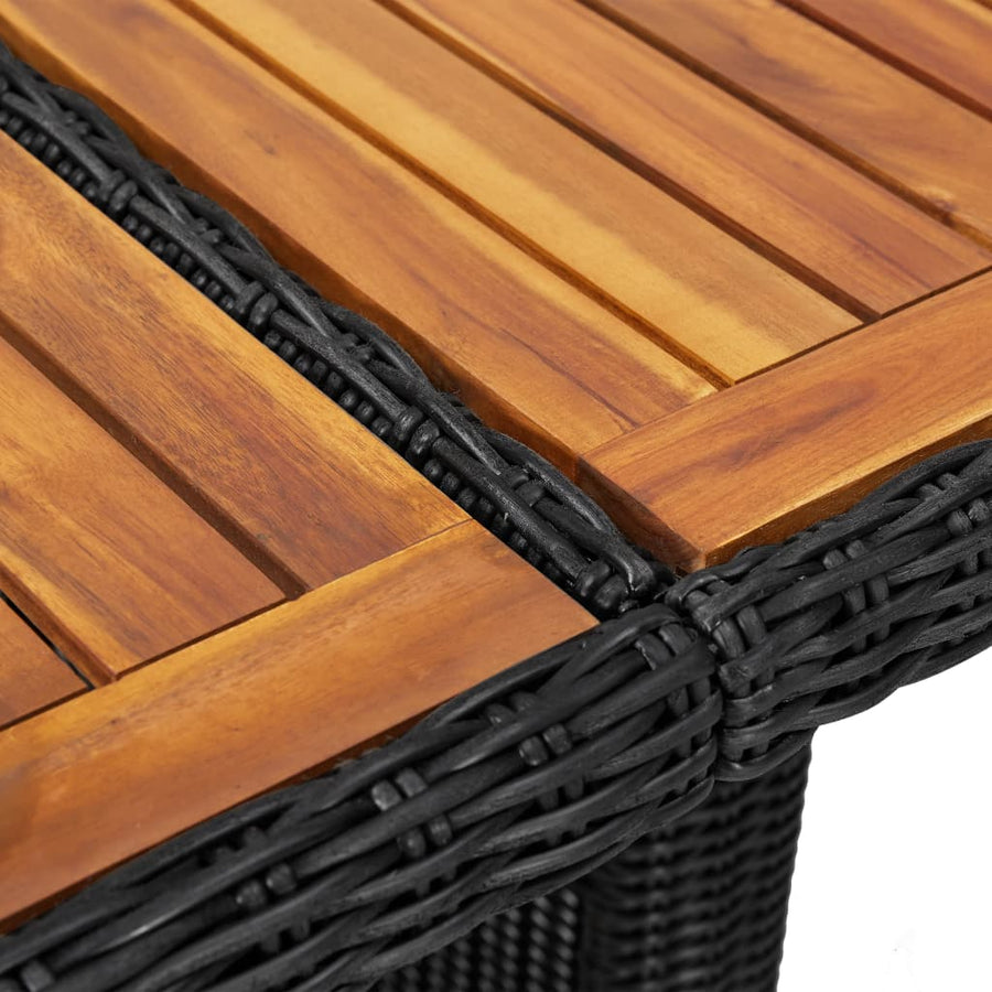 Tuintafel 200X100X74 Cm Poly Rattan Zwart en bruin