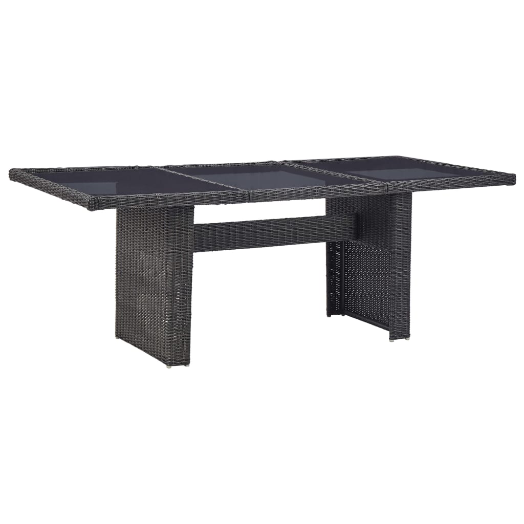 Tuintafel 200X100X74 Cm Poly Rattan Zwart