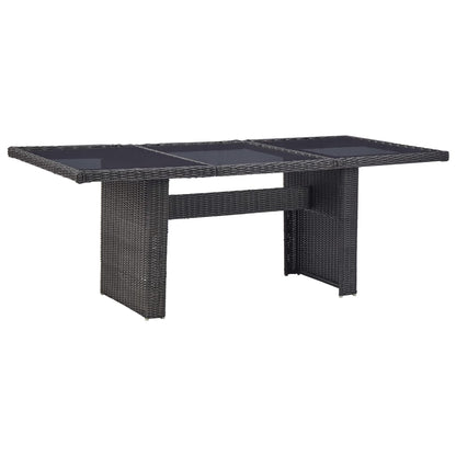 Tuintafel 200X100X74 Cm Poly Rattan Zwart