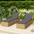 Sun lounger poly rattan brown and dark grey