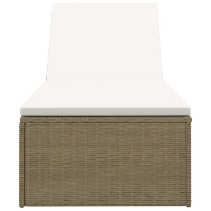 Ligbed Poly Rattan Wit Bruin en crème