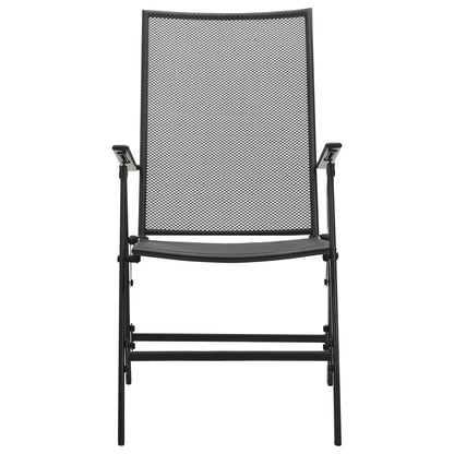 Klapstoelen Mesh 4 St Staal Antraciet
