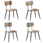 Dining chairs 4 pcs solid reclaimed wood
