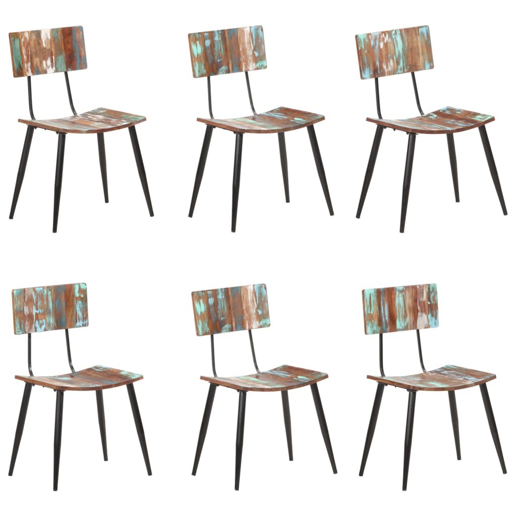 Eetkamerstoelen 6 St Massief Gerecycled Hout