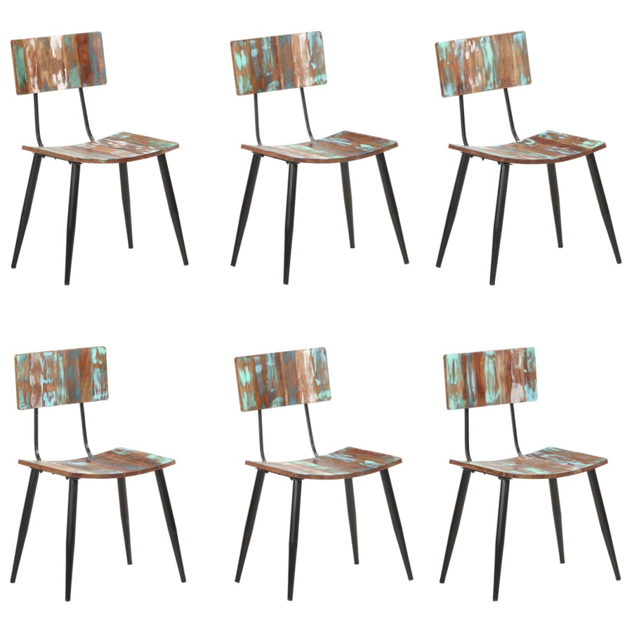 Eetkamerstoelen 6 St Massief Gerecycled Hout
