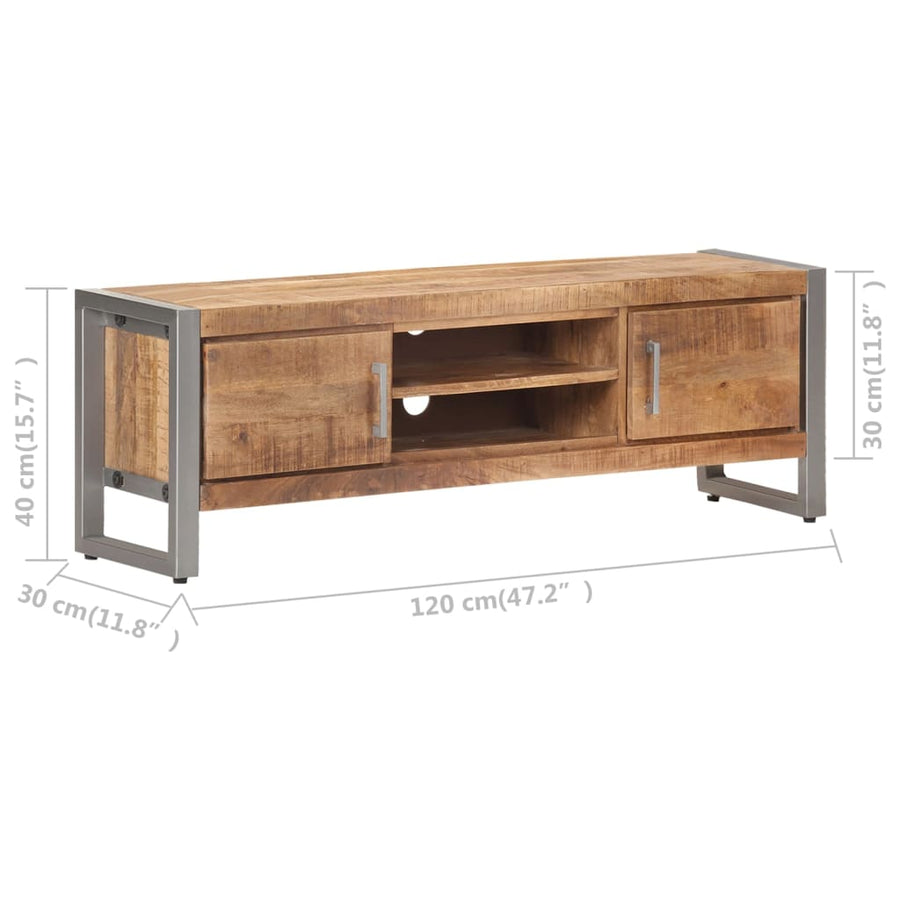 Tv-Meubel 120X30X40 Cm Ruw Mangohout Mozaïek