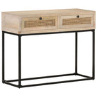 Wandtafel 100x35x76 cm massief mangohout riet