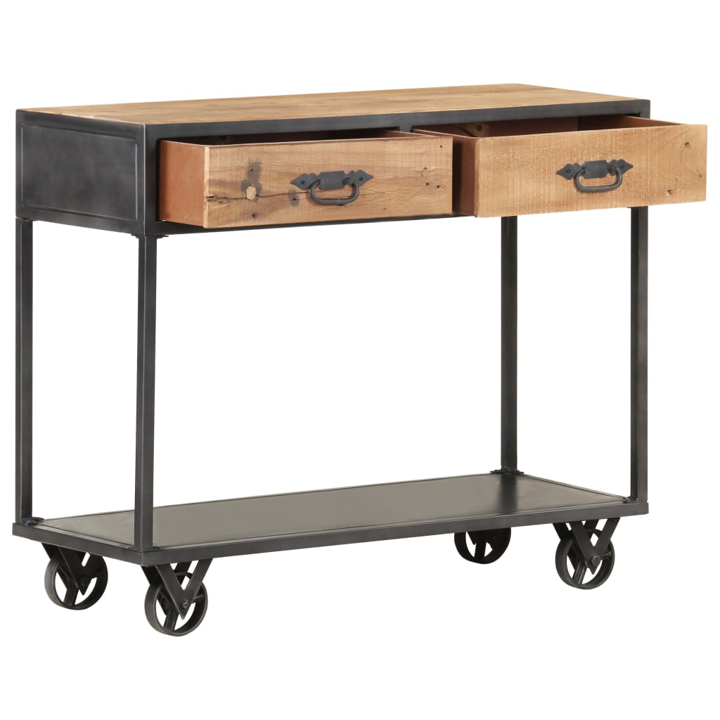 Wandtafel 90X35X74 Cm Massief Gerecycled Hout Mozaïek