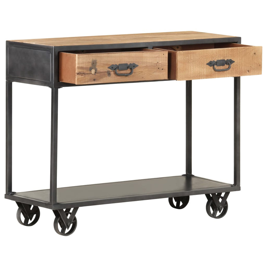 Wandtafel 90X35X74 Cm Massief Gerecycled Hout Mozaïek