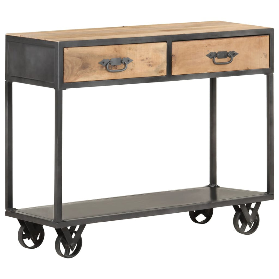 Wandtafel 90X35X74 Cm Massief Gerecycled Hout Mozaïek