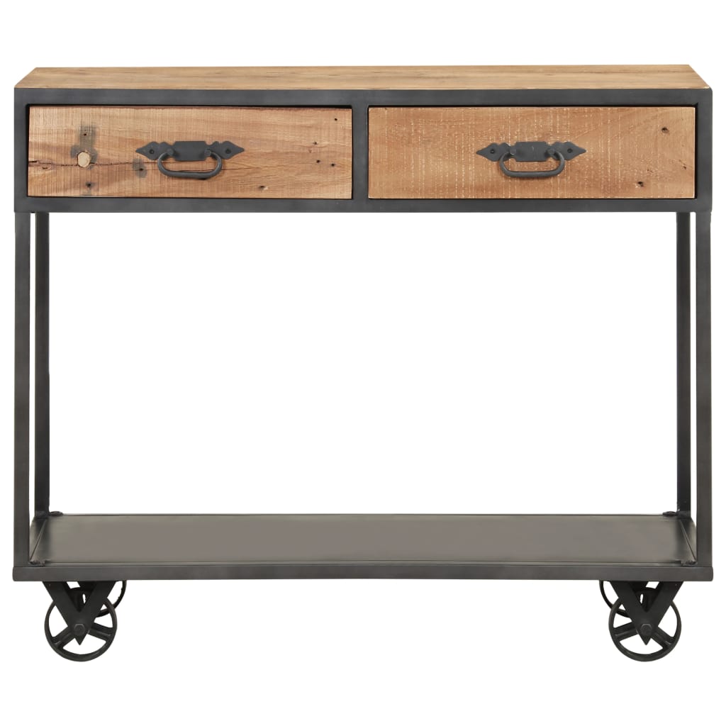 Wandtafel 90X35X74 Cm Massief Gerecycled Hout Mozaïek