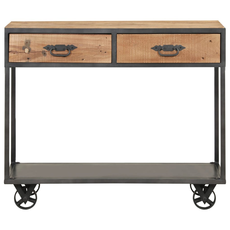 Wandtafel 90X35X74 Cm Massief Gerecycled Hout Mozaïek