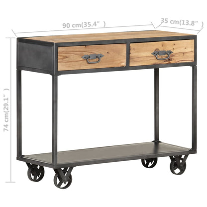Wandtafel 90X35X74 Cm Massief Gerecycled Hout Mozaïek