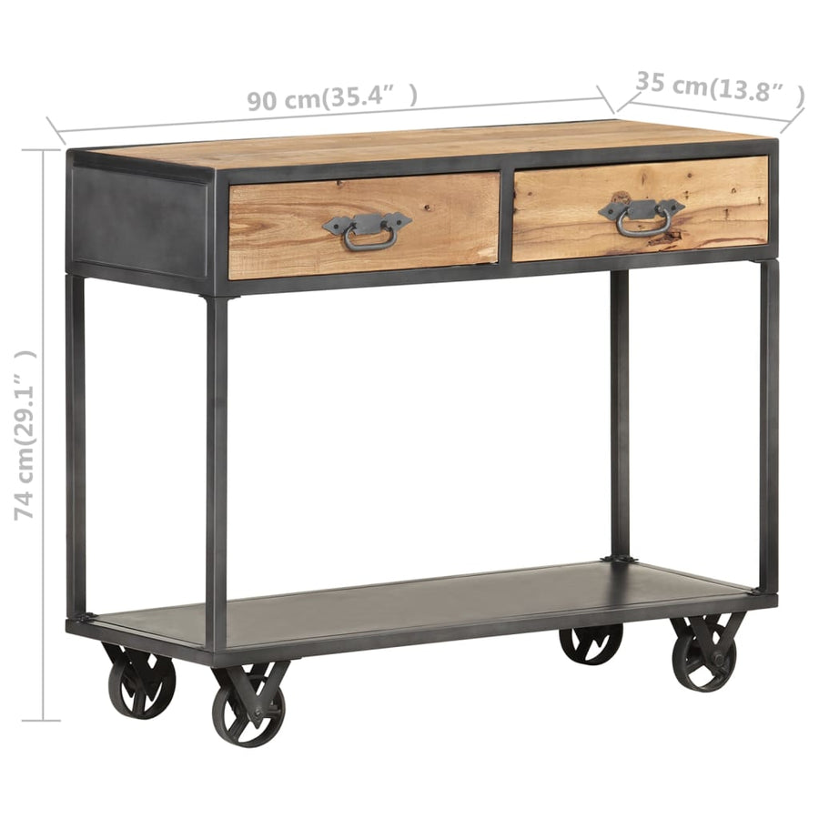 Wandtafel 90X35X74 Cm Massief Gerecycled Hout Mozaïek