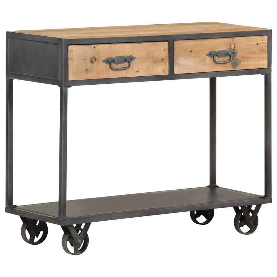 Wandtafel 90X35X74 Cm Massief Gerecycled Hout Mozaïek