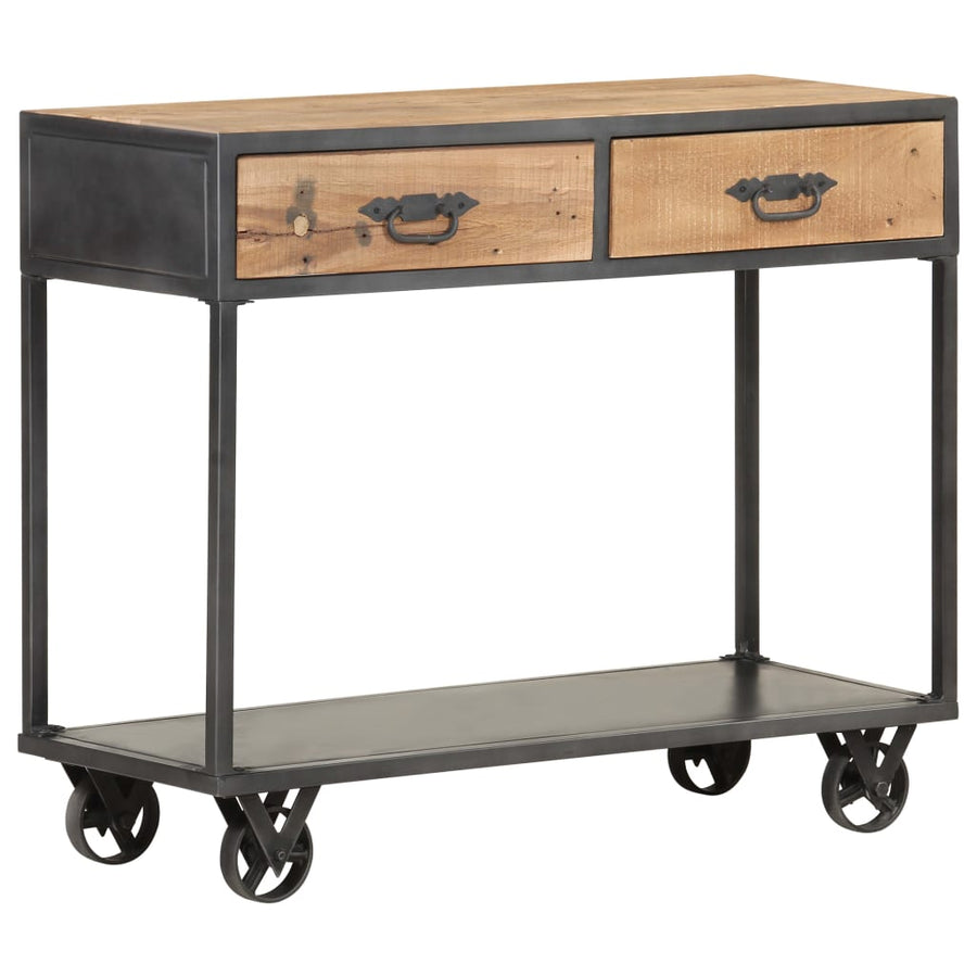 Wandtafel 90X35X74 Cm Massief Gerecycled Hout Mozaïek