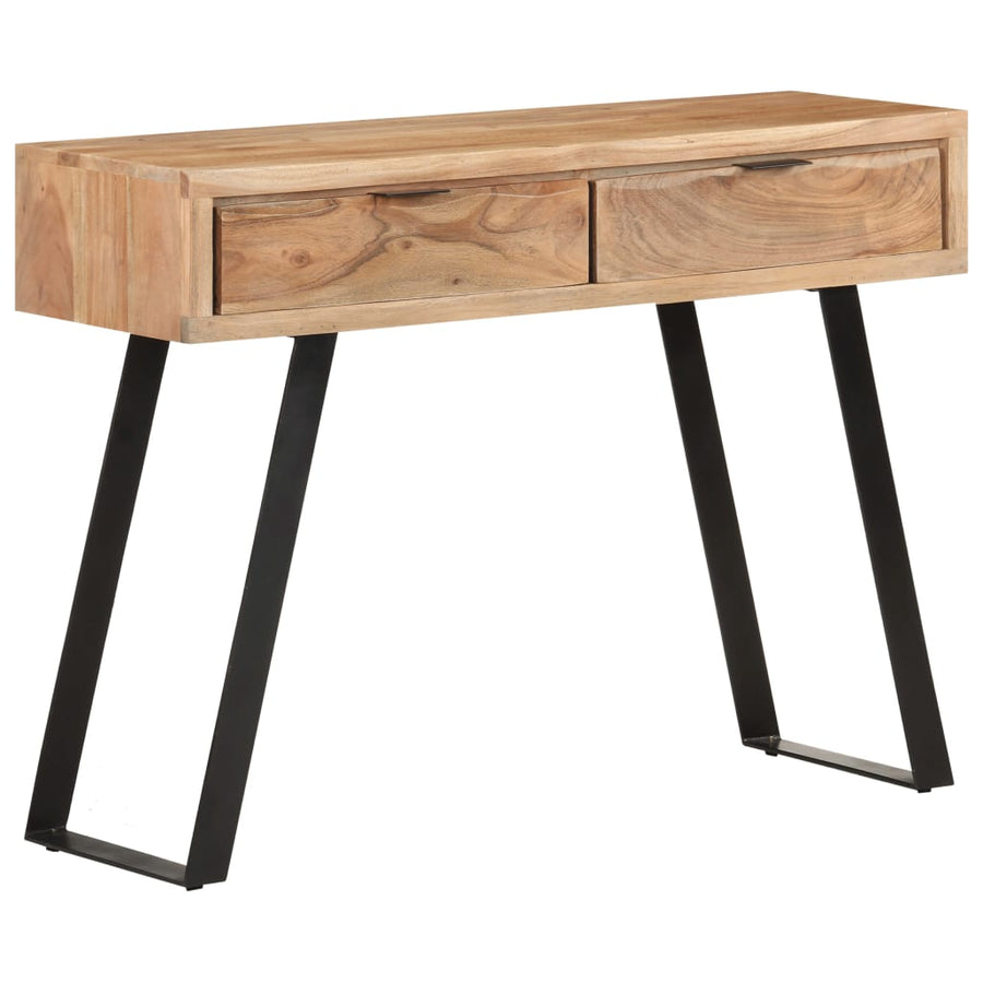 Wandtafel Met Natuurlijke Rand 100X35X76 Cm Massief Acaciahout