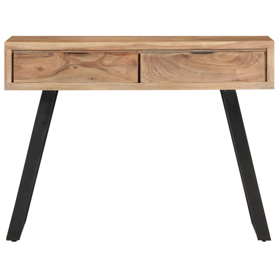 Wandtafel Met Natuurlijke Rand 100X35X76 Cm Massief Acaciahout