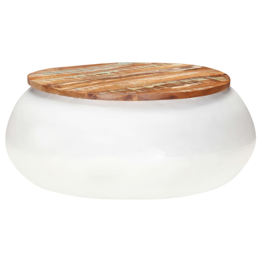 Salontafel 68X Massief Gerecycled Hout 1 68 x 30 cm Wit