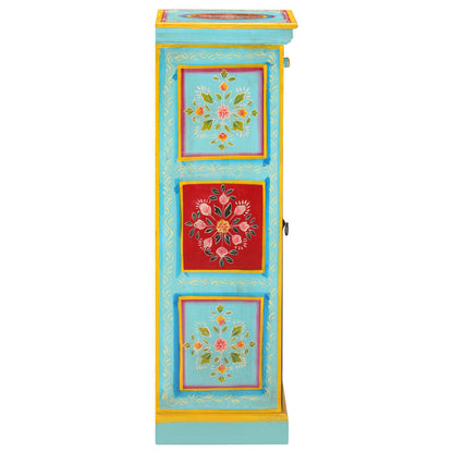 Hoge Kast Handgeschilderd 40X30X90 Cm Massief Mangohout