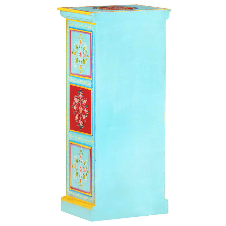 Hoge Kast Handgeschilderd 40X30X90 Cm Massief Mangohout